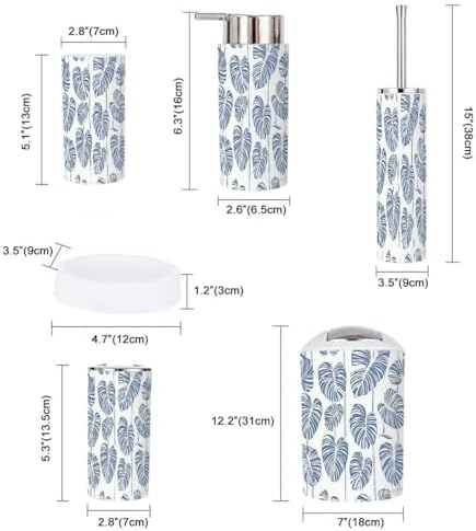 TRANQDEHOM 6-Piece Boho Bathroom Accessory Set