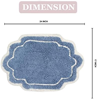 Home Weavers Allure Blue Cotton Bath Rug 17Lx24W