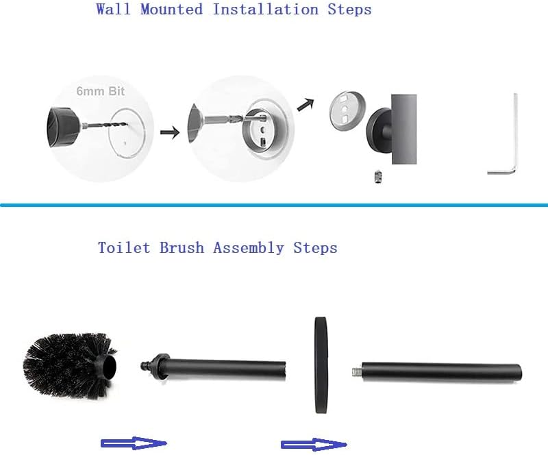 YWHWLX Stainless Steel Toilet Brush with Holder Set