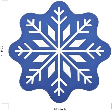 KELINFONG Snowflake Pattern Non-Slip Bath Mat 26x26 Inch