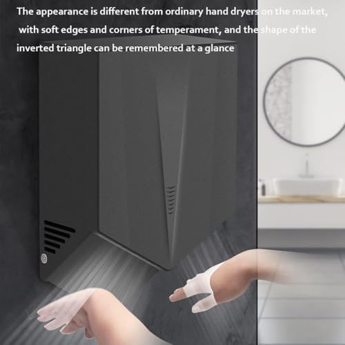 YIAAWEI Automatic Sensor Hand Dryer - 1400W Power 6-10 Seconds Dry - Black