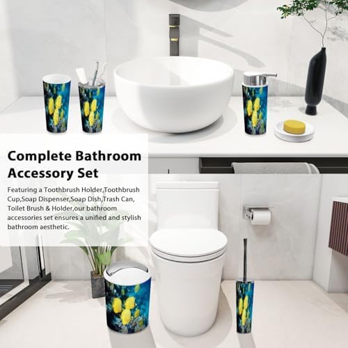 Bathroom Accessory Set 6 Piece Modern Boho Style