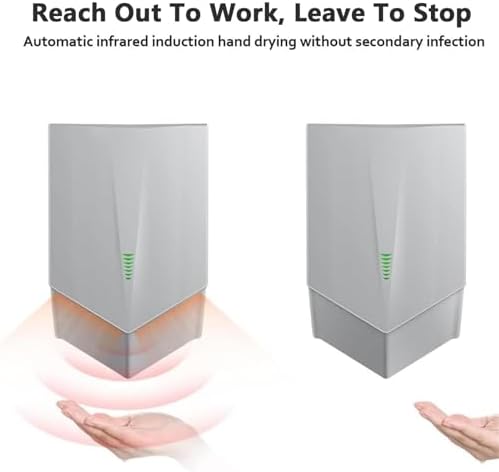 Commercial Wall Mounted Hand Dryer with Sensor 1500W Quick Dry Time Silver