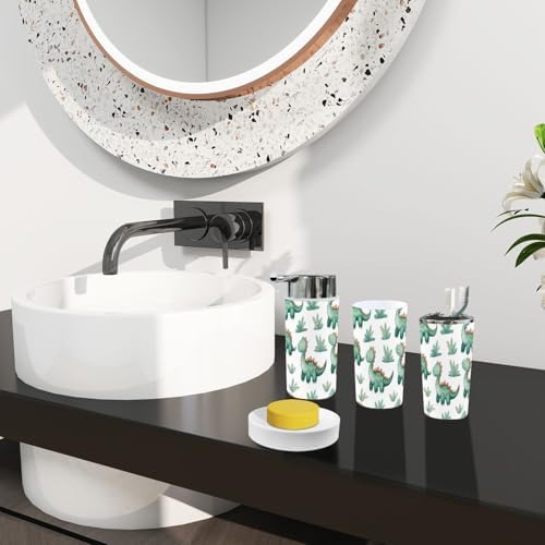 Boho Cartoon Dinosaur Bathroom Accessories Set 6 Piece