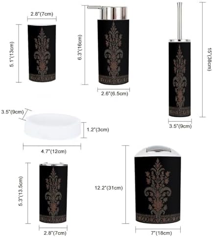 Boho Bathroom Accessories Set 6 Piece Modern Design