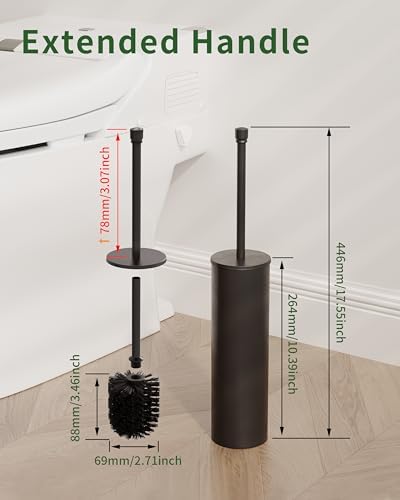 WZKALY Toilet Brush and Holder Set Matte Black
