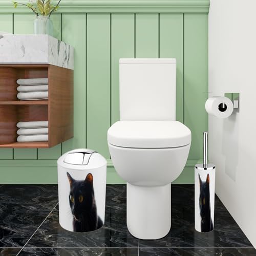 Boho Cat Silhouette Bathroom Accessories Set 6 Piece