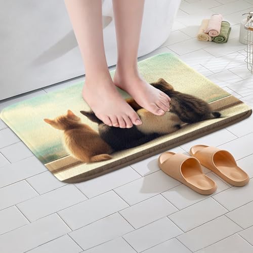 Feelyou Cat Bath Mat Non-Slip 16x24 Inch