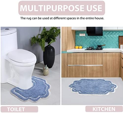Home Weavers Allure Blue Cotton Bath Rug 17Lx24W