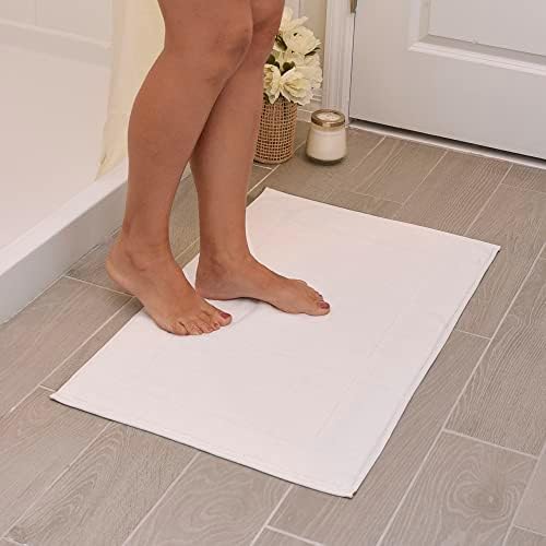 Pacific Linens Bath Mats Set of 2 - White 100 Cotton