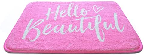 Planzo Hello Beautiful Bath Plush Rug 24x16 Pink