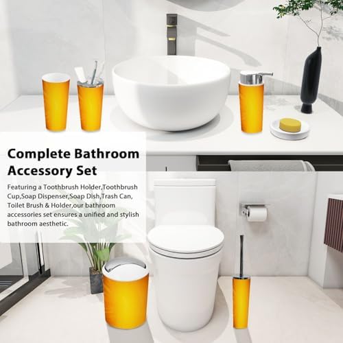 Boho Orange Bathroom Accessory Set of 6
