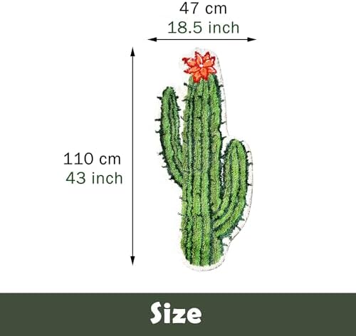 ZSHIFANG Cactus Rug 43x19 Green Microfiber Bath Mat for Bedroom and Bathroom