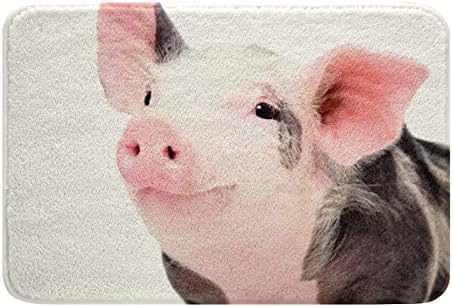 Cute Pig Bath Mat Plush Non Slip Rug 24x16IN