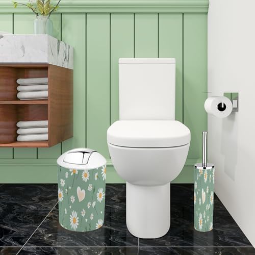 Boho Daisy Flower Bathroom Accessory Set 6 Piece