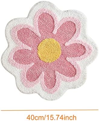 Daisy Flower Bath Mat Non-Slip Washable Bath Rug for Home