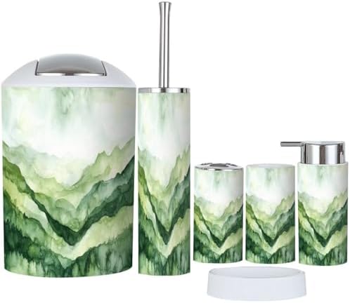 Boho Bathroom Accessory Set 6 Piece Modern Design 1