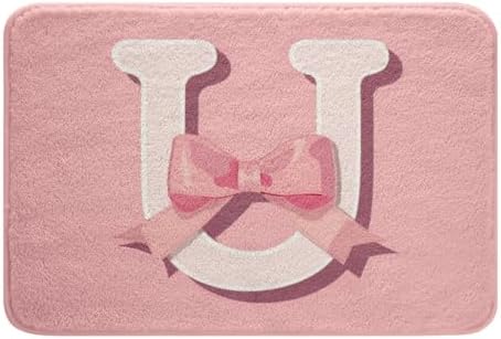 Jejeloiu Kawaii Pink Bow Bath Mats 16x24