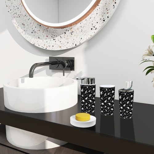 Bathroom Accessory Set 6 Piece Boho Dinosaur Trash Can Holder