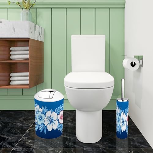 Boho Hibiscus Bathroom Accessory Set 6 Piece 1
