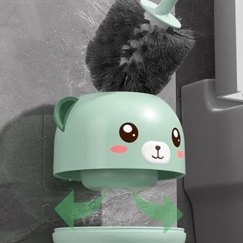 Cute Bear Toilet Brush Set with Holder 1