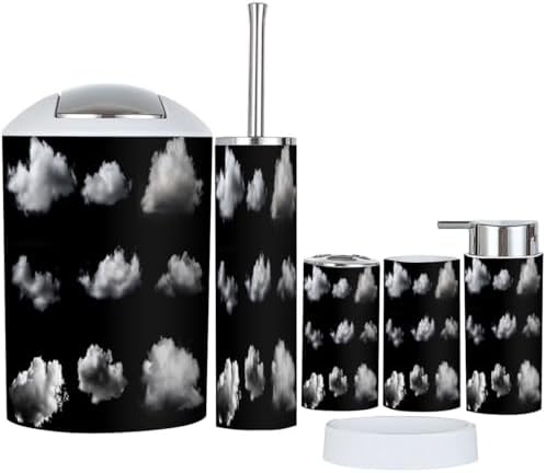 Boho Clouds Bathroom Accessory Set 6 Piece 1