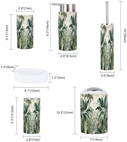 Boho Jungle Bathroom Accessory Set 6 Piece 1