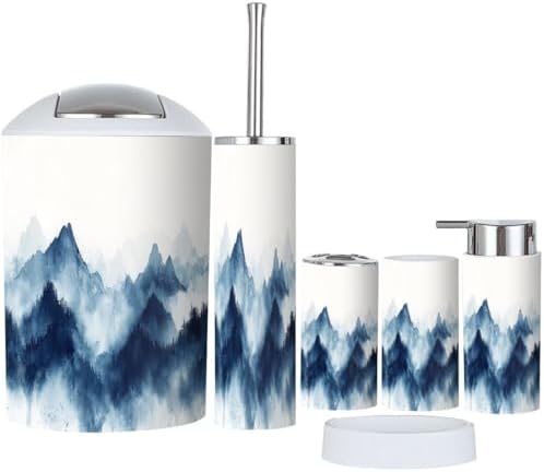 TRANQDEHOM 6-Piece Boho Chinese Style Bathroom Accessory Set
