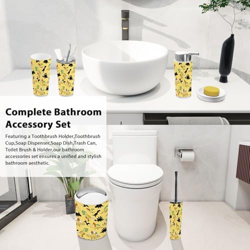 Boho Dinosaur Bathroom Accessory Set 6 Piece