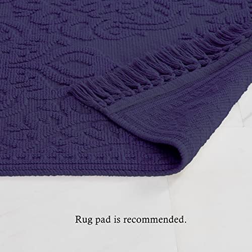 Jean Pierre Ricardo Bath Mats Set of 2 Indigo 17x31 21x41