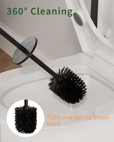 WZKALY Toilet Brush and Holder Set Matte Black