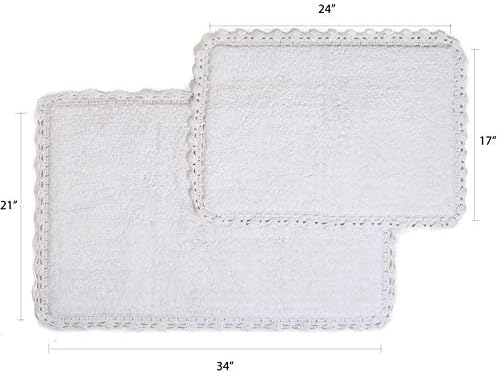 Chesapeake Crochet Bath Rug Set White 1
