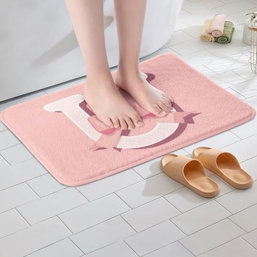 Jejeloiu Kawaii Pink Bow Bath Mats 16x24