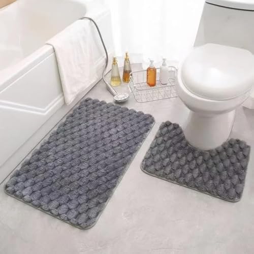 LYMCY Non-Slip Bath Mat 19x31 Inch Dark Grey