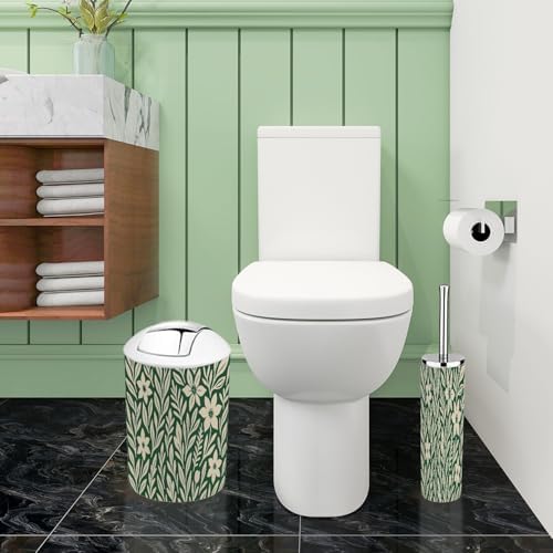 Boho Exotic Flowers Bathroom Accessory Set 6 Piece