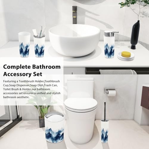TRANQDEHOM 6-Piece Boho Chinese Style Bathroom Accessory Set