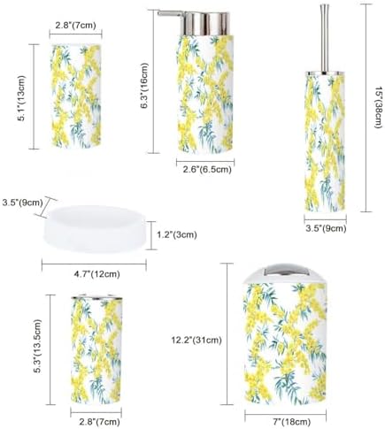 Boho Floral Bathroom Accessories Set 6 Piece