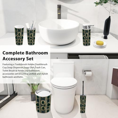 TRANQDEHOM 6-Piece Boho Bathroom Accessory Set 1