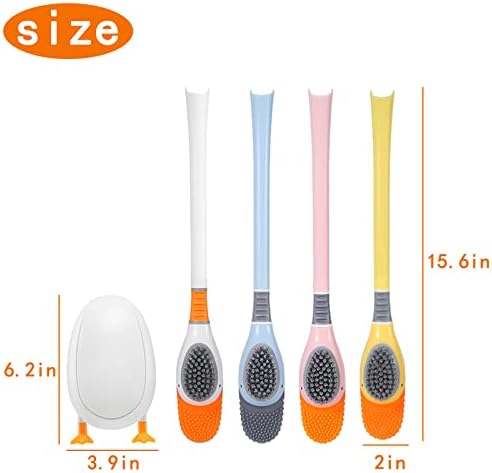 PandaFairy Silicone Toilet Brush Plunger Set Kawaii Duck Design Yellow