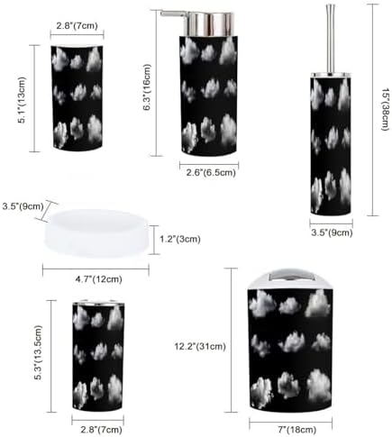 Boho Clouds Bathroom Accessory Set 6 Piece 1