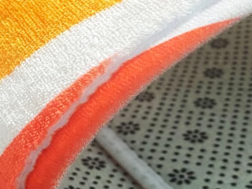 70s Retro Wavy Bath Rug - Pink Orange Groovy Design 17x29in