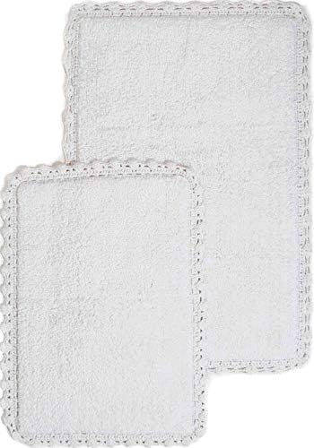 Chesapeake Crochet Bath Rug Set White 1