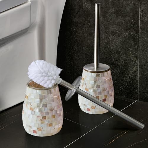 WDHODEC Natural Shell Toilet Brush and Holder Set