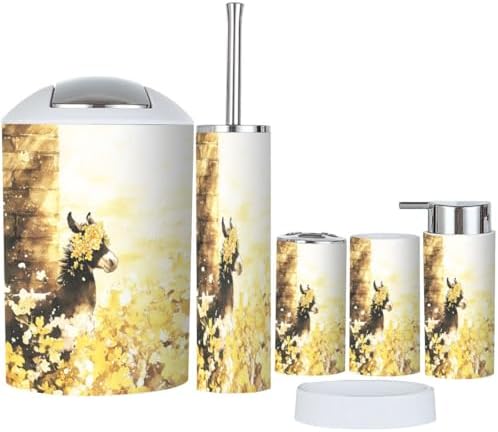 Boho Artistic Bathroom Accessory Set 6 Piece