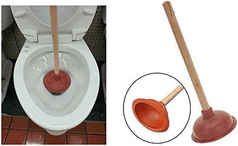 ATB Heavy Duty Toilet Plunger with Wooden Handle