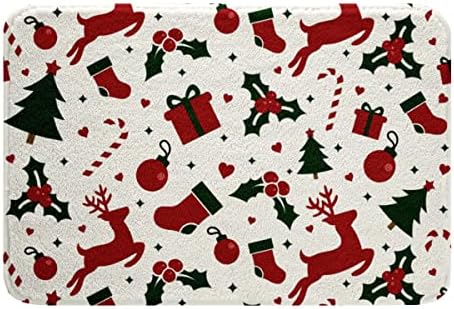 Santa Claus Bath Mat with Christmas Decor 16x24 Inches