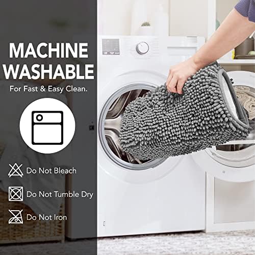 Deconovo Bath Mat 24x17 Inch Non-Slip Microfiber Rug