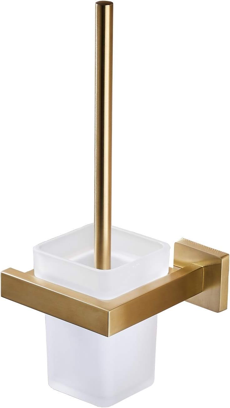 Gudetap Toilet Brush Holder Set with Brush Brushed Gold GT21109BG