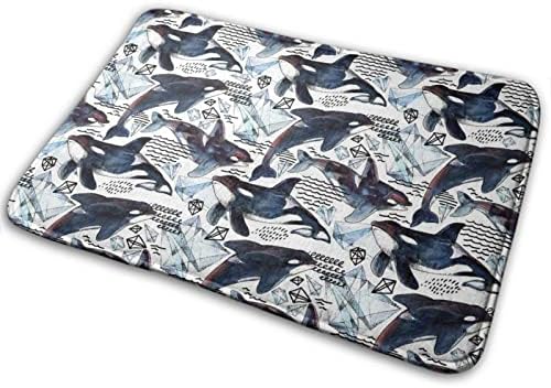 MZERSE Water Absorbent Memory Foam Bath Rug with Whale Design