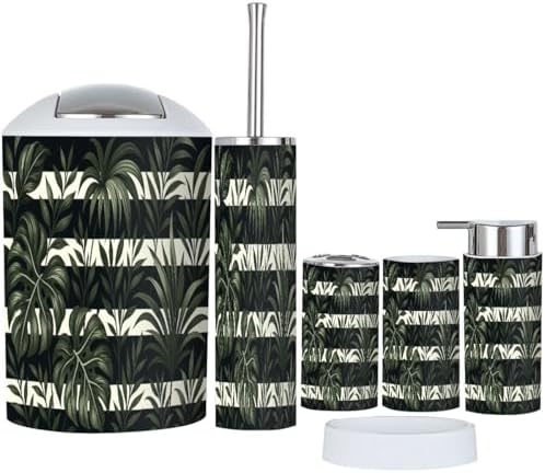 Boho Tropical 6-Piece Bathroom Accessory Set
